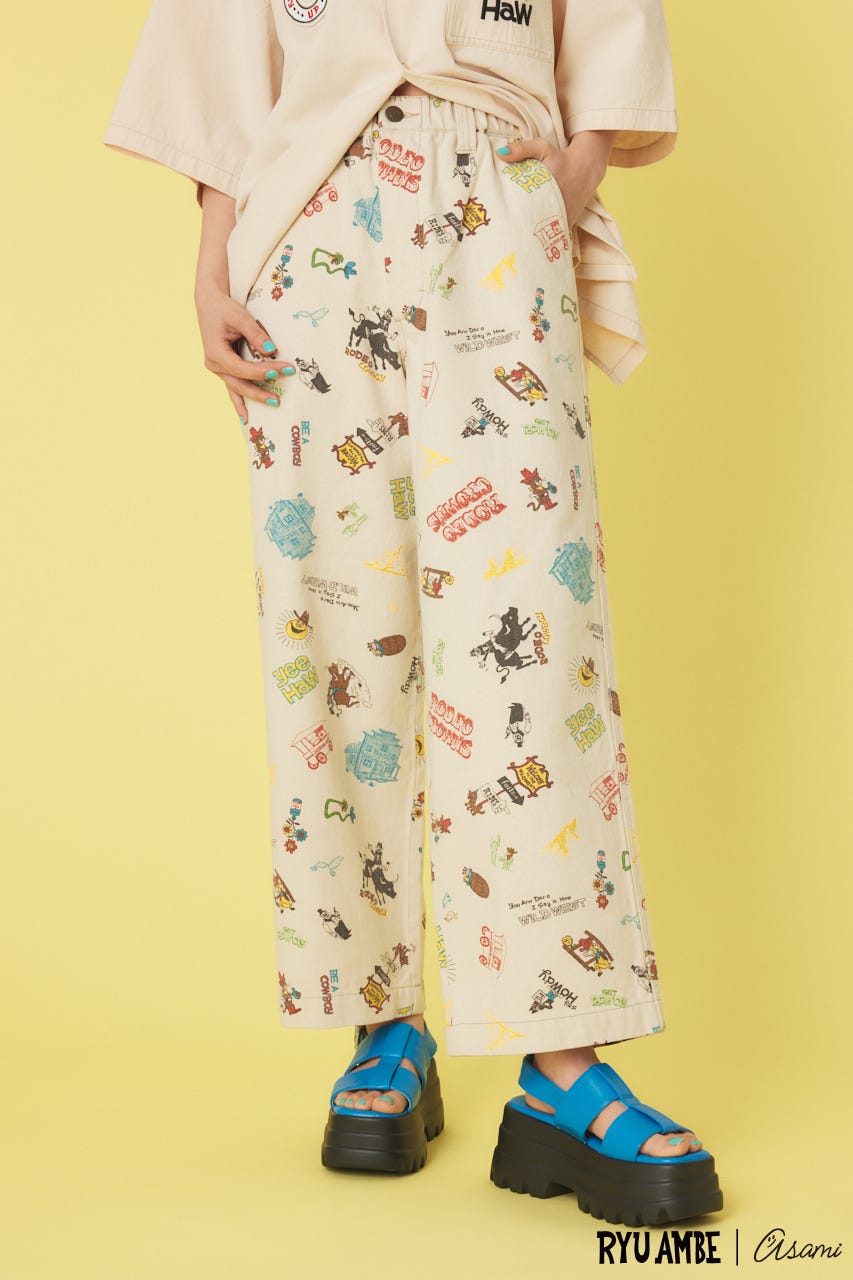 (Ryu Ambe)MOTIF PATTERNパンツ 柄WHT FREE