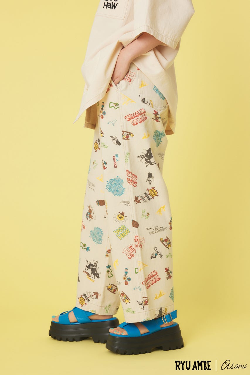(Ryu Ambe)MOTIF PATTERNパンツ 柄WHT FREE