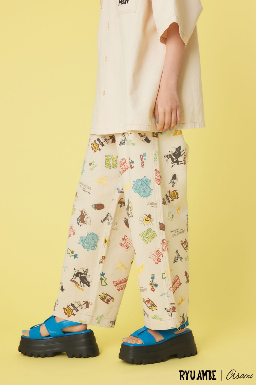 (Ryu Ambe)MOTIF PATTERNパンツ 柄WHT FREE