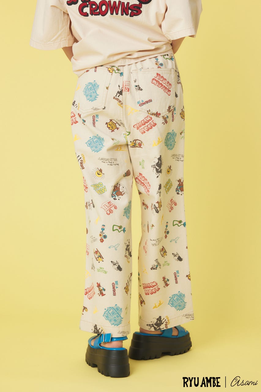 (Ryu Ambe)MOTIF PATTERNパンツ 柄WHT FREE