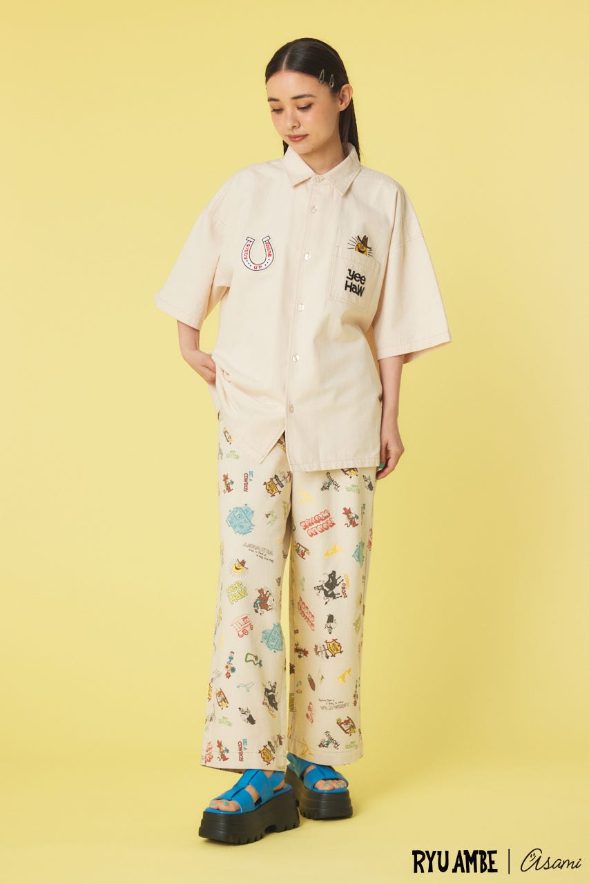 (Ryu Ambe)MOTIF PATTERNパンツ 柄WHT FREE