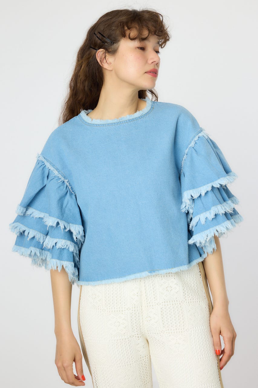 tiaraさん専用★Lohen デニム ブルゾン RODEO CROWNS WIDE BOWL | アームフリルデニムトップス (Tシャツ