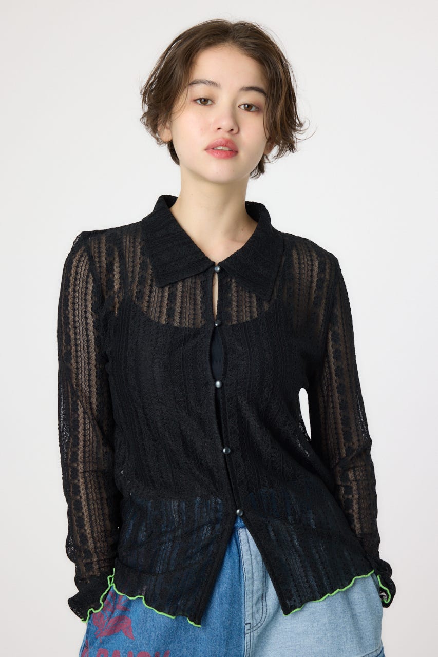 POINT COLOR シアーシャツ BLK FREE