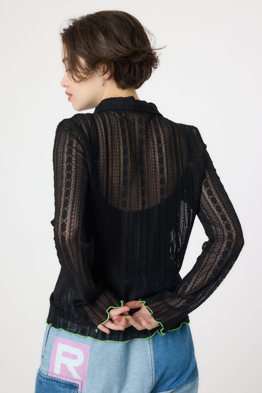 POINT COLOR シアーシャツ BLK FREE
