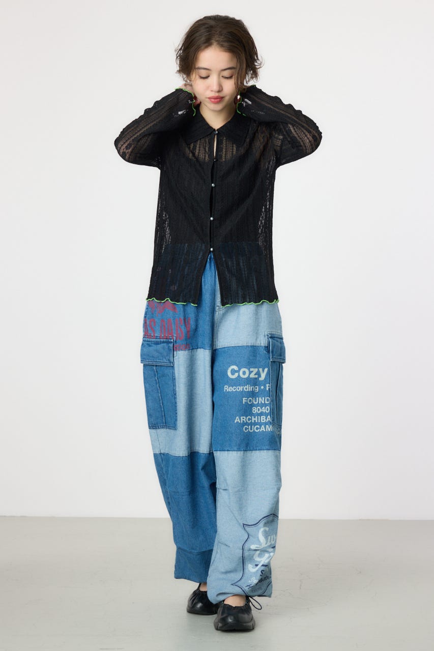 POINT COLOR シアーシャツ BLK FREE