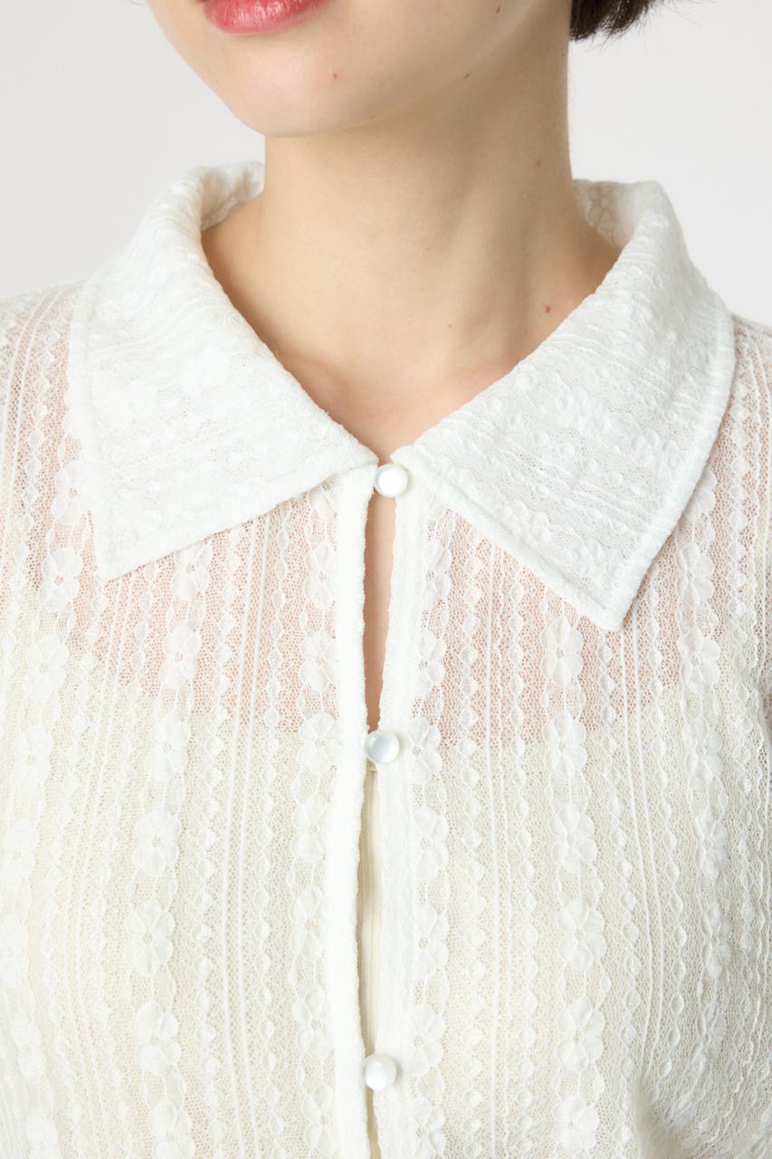 POINT COLOR シアーシャツ O/WHT FREE