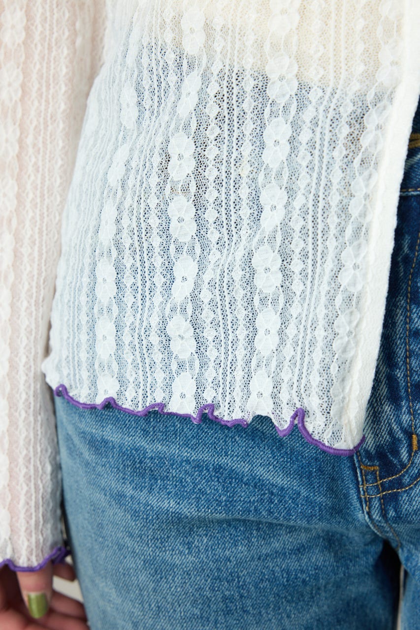 POINT COLOR シアーシャツ O/WHT FREE