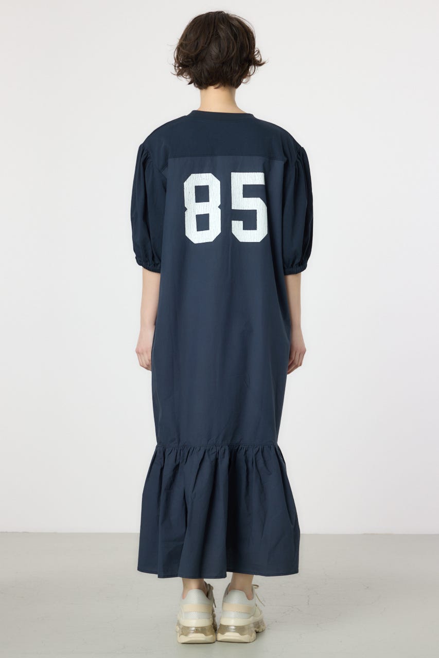 カレッジ 切替 パフスリーヴ ワンピース NVY FREE