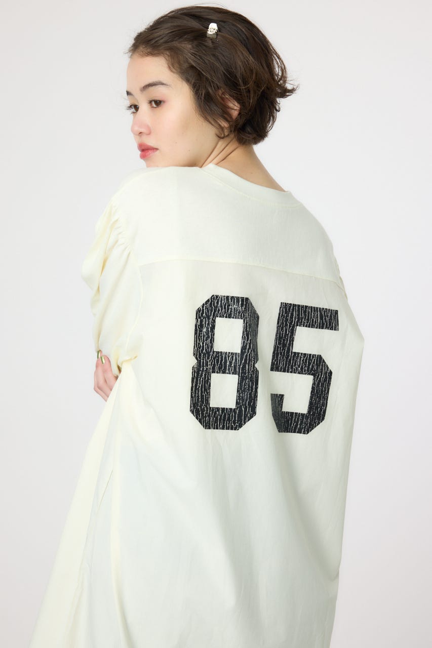 カレッジ 切替 パフスリーヴ ワンピース O/WHT FREE