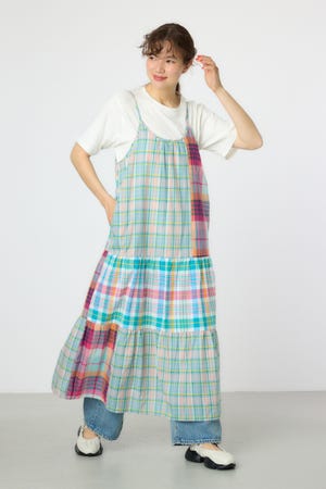 クレイジーチェックキャミワンピース