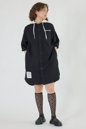 ショートスリーブミリタリーシャツワンピース