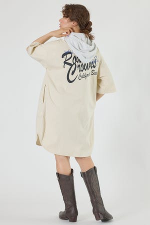 ショートスリーブミリタリーシャツワンピース