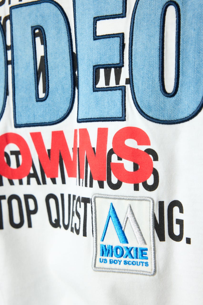 Overlap デニムアップリケTシャツ O/WHT FREE