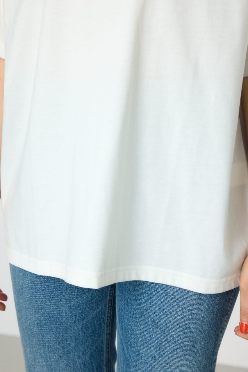 Overlap デニムアップリケTシャツ O/WHT FREE