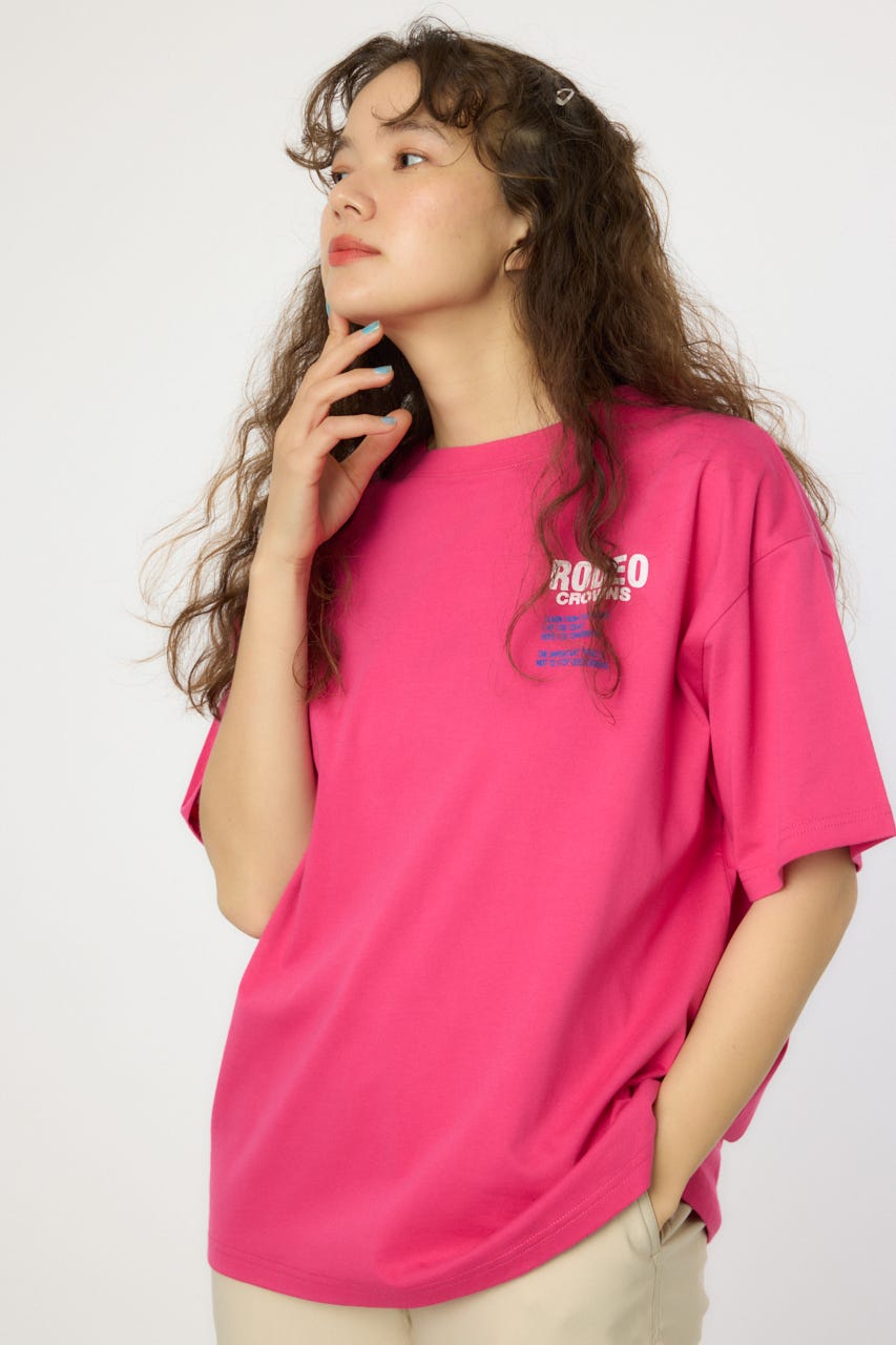 Overlap デニムアップリケTシャツ PNK FREE