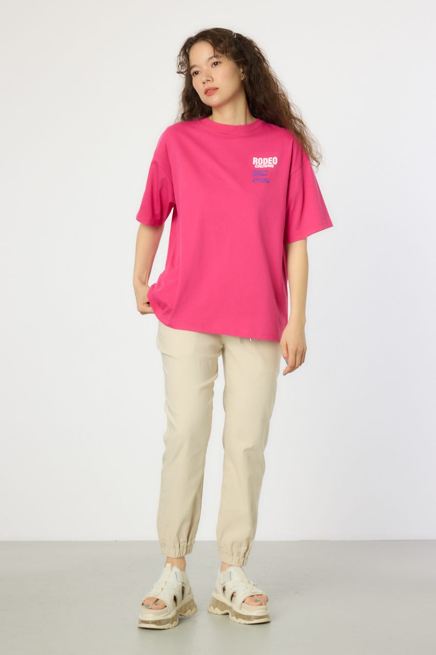 Overlap デニムアップリケTシャツ PNK FREE