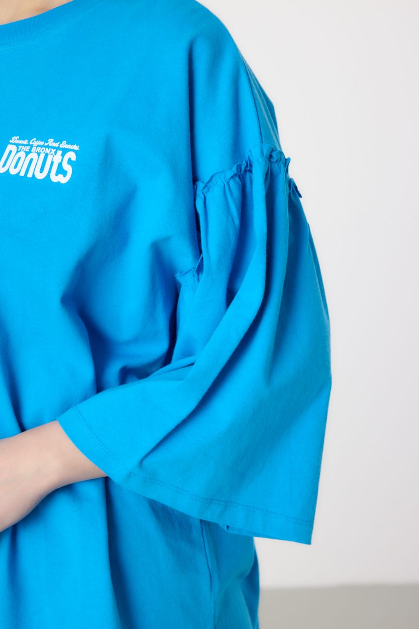 アソートグラフィックフリル袖 Tシャツ BLU FREE