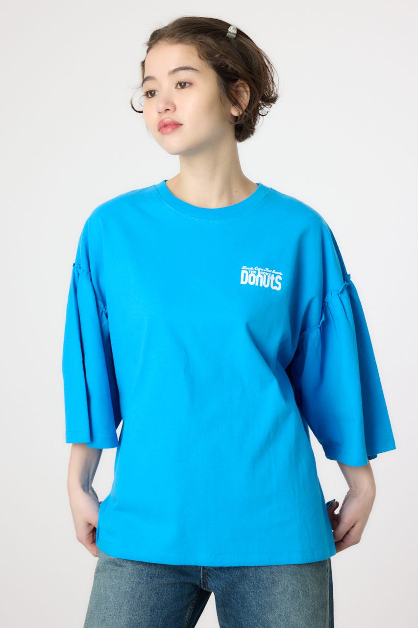 アソートグラフィックフリル袖 Tシャツ BLU FREE