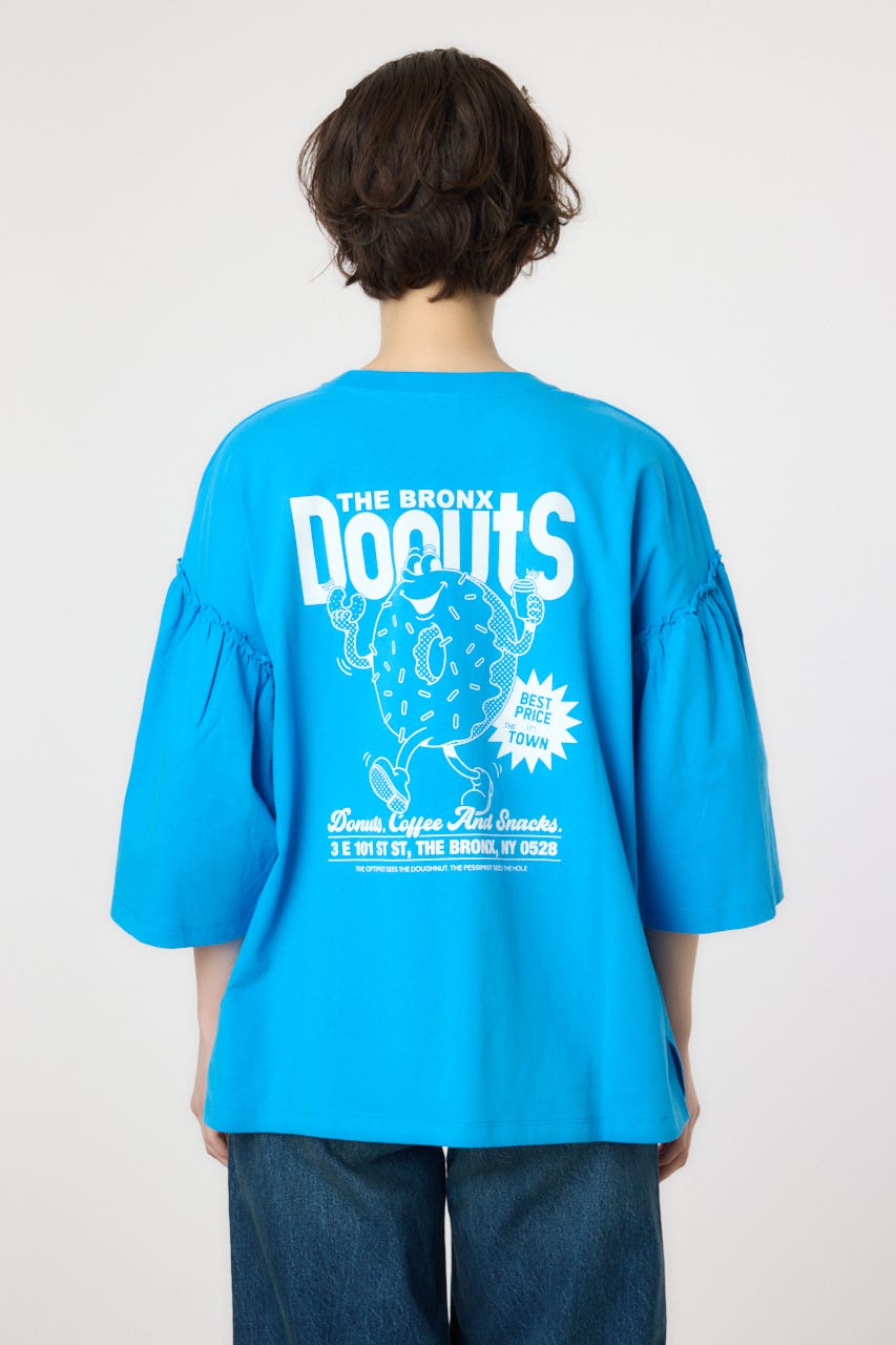 アソートグラフィックフリル袖 Tシャツ BLU FREE