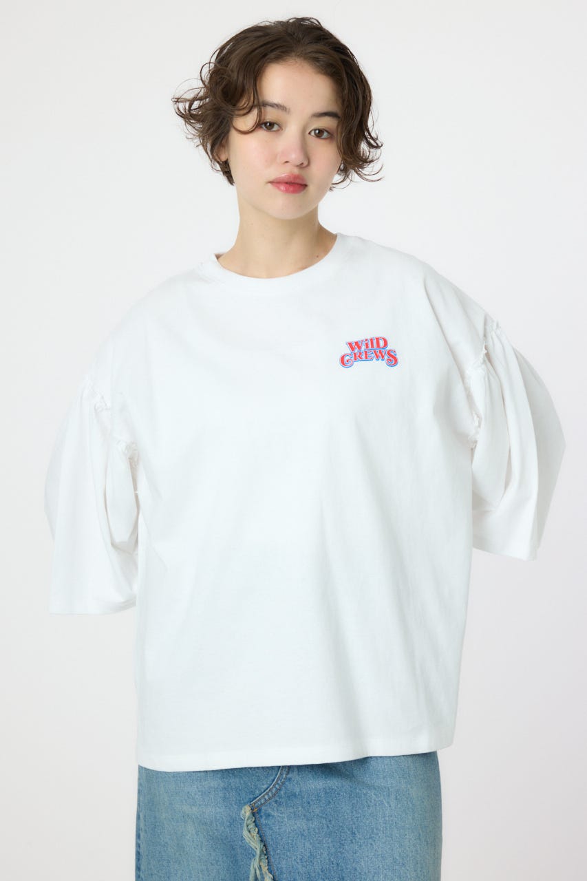 アソートグラフィックフリル袖 Tシャツ O/WHT FREE