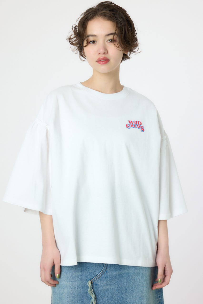 アソートグラフィックフリル袖 Tシャツ O/WHT FREE