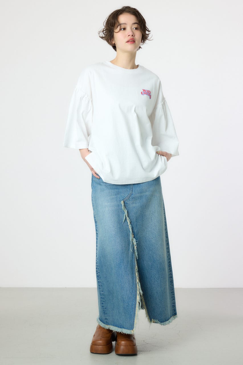 アソートグラフィックフリル袖 Tシャツ O/WHT FREE