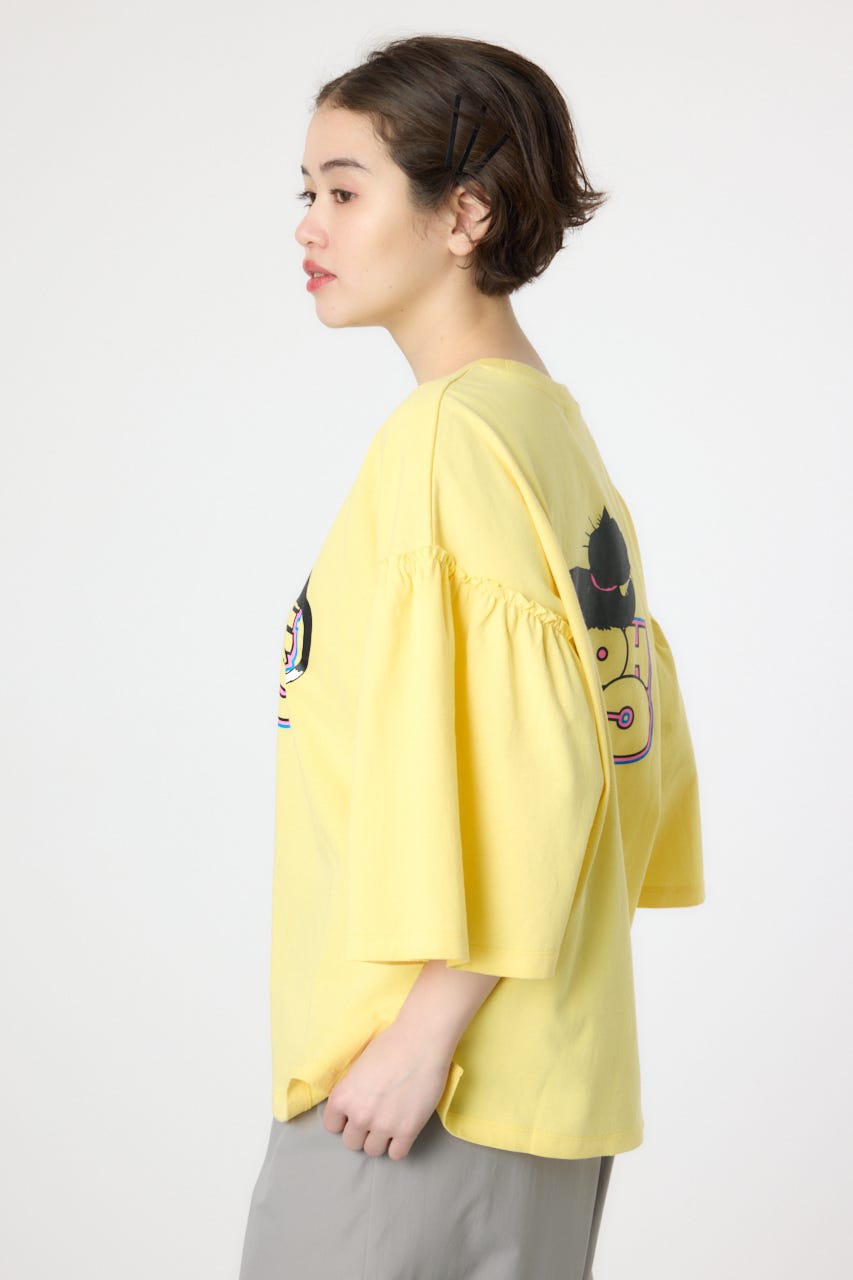 アソートグラフィックフリル袖 Tシャツ YEL FREE
