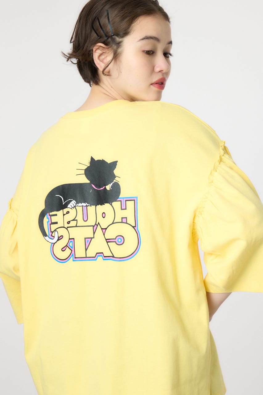 アソートグラフィックフリル袖 Tシャツ YEL FREE