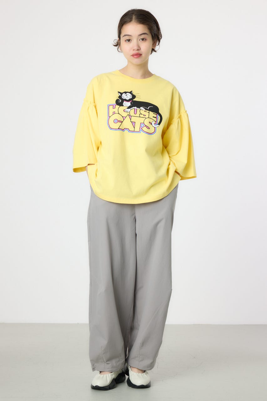 アソートグラフィックフリル袖 Tシャツ YEL FREE