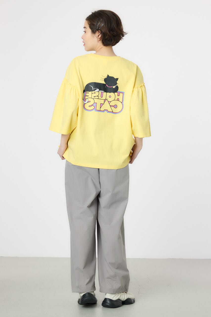 アソートグラフィックフリル袖 Tシャツ YEL FREE