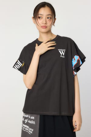 カスタムリメイクフリルアームトップス