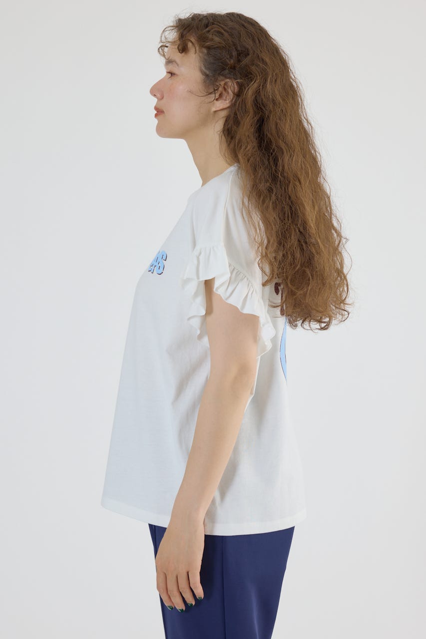 oheshio オヘシオ フリルtシャツ ブラウン TOPS,Tシャツ／カットソー | ROOM903 online
