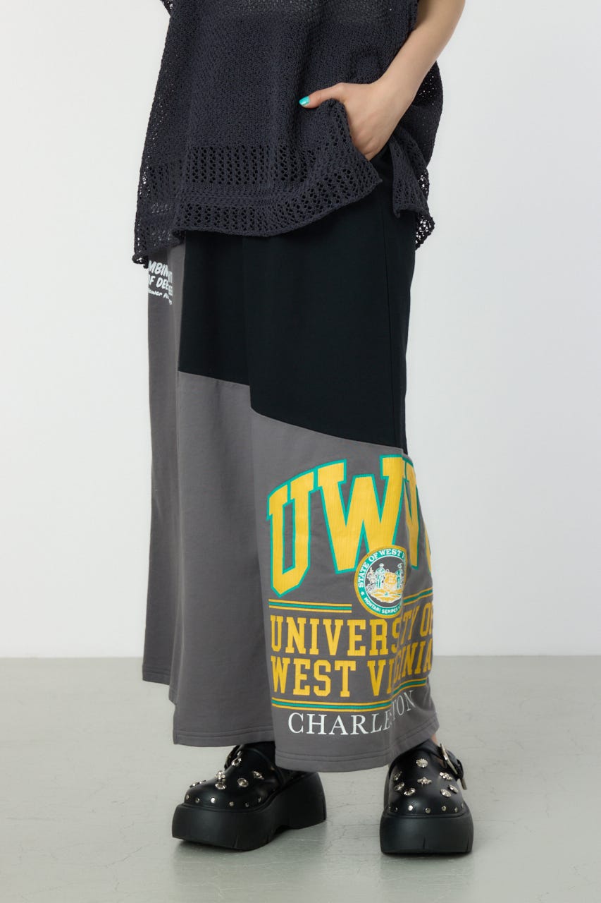 カスタムリメイクスカート 柄BLK FREE