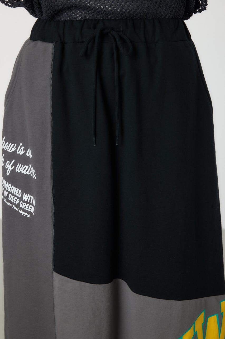 カスタムリメイクスカート 柄BLK FREE