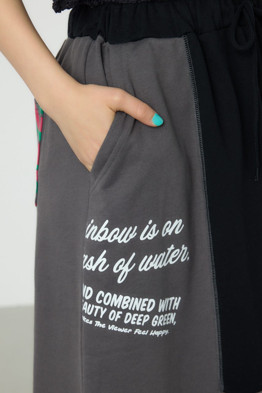 カスタムリメイクスカート 柄BLK FREE