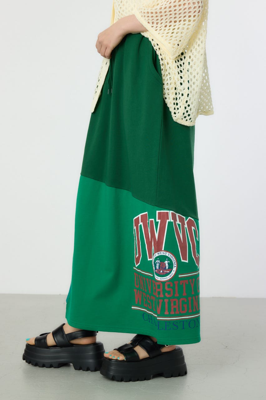 カスタムリメイクスカート 柄GRN FREE