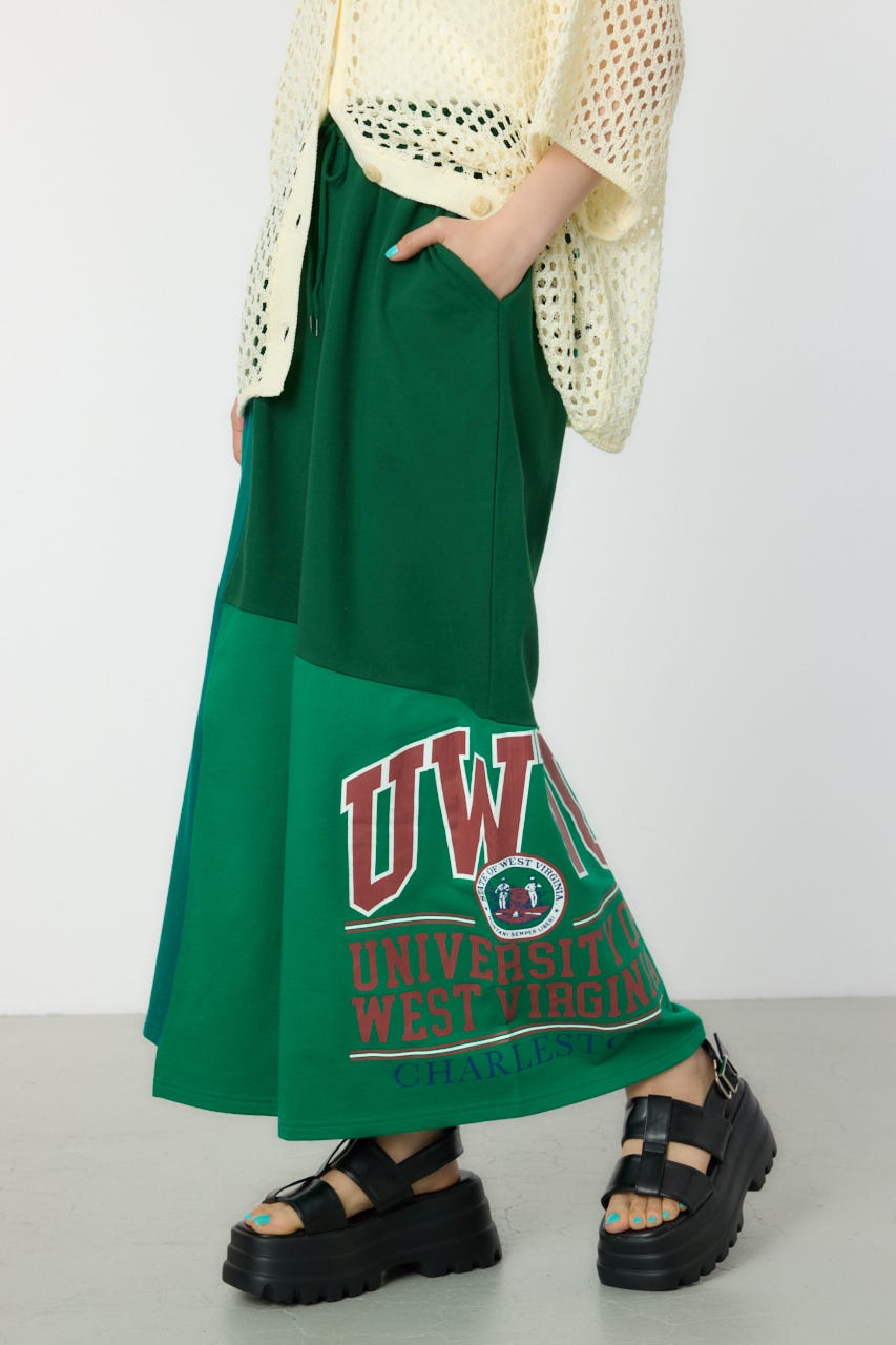 カスタムリメイクスカート 柄GRN FREE