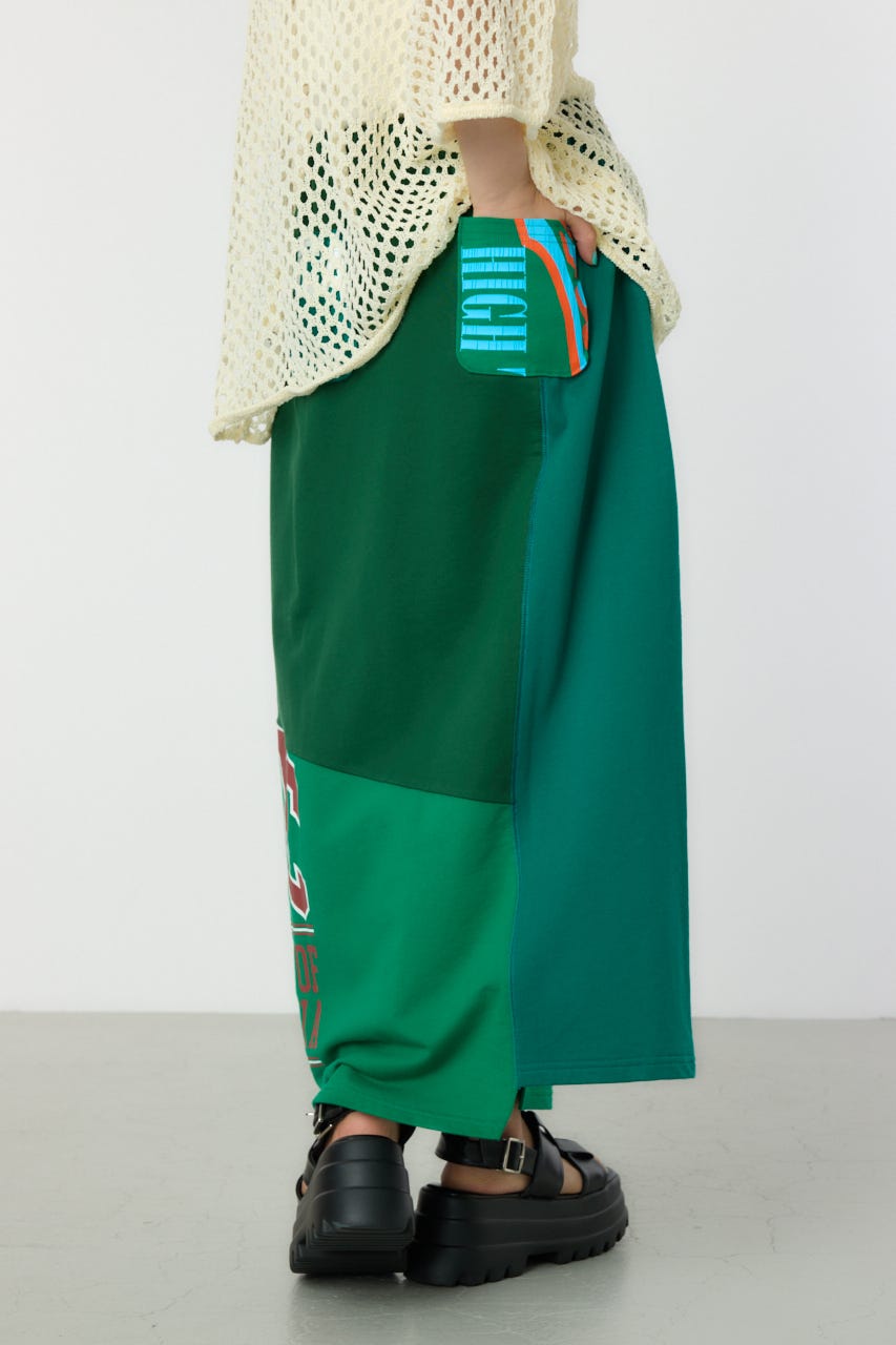 カスタムリメイクスカート 柄GRN FREE