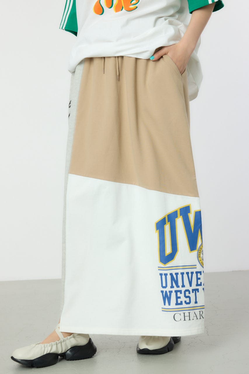 カスタムリメイクスカート 柄WHT FREE