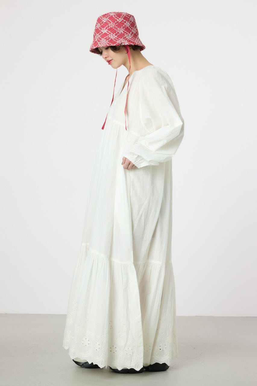 コットンレーススカラップワンピース O/WHT FREE