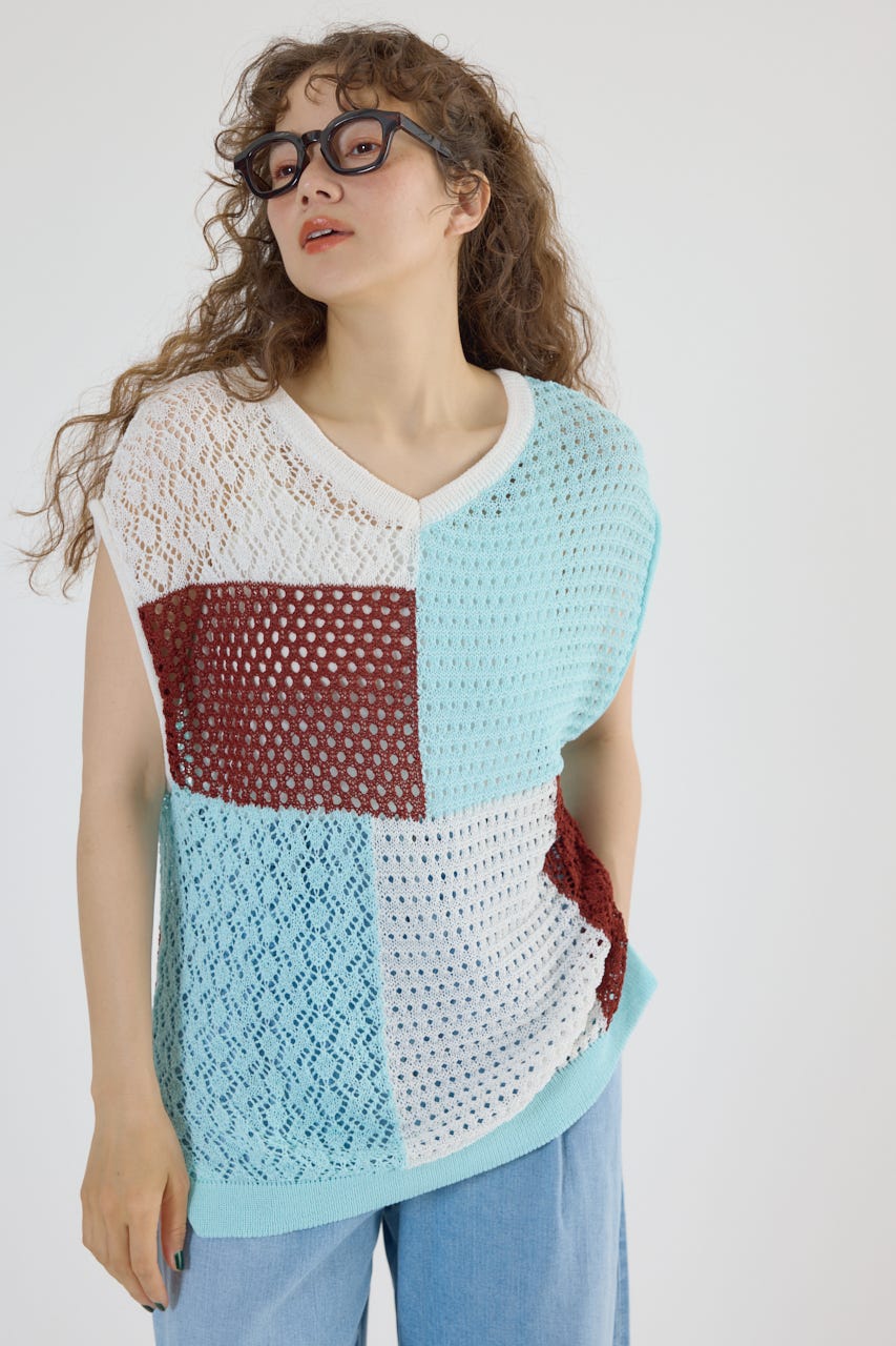ハーベスティ　ハンドニットベスト HARVESTY ベスト ジレ HARVESTY/ハーベスティ CABLE KNIT VEST