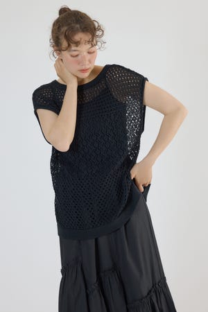 2WAY パッチワークニットベスト