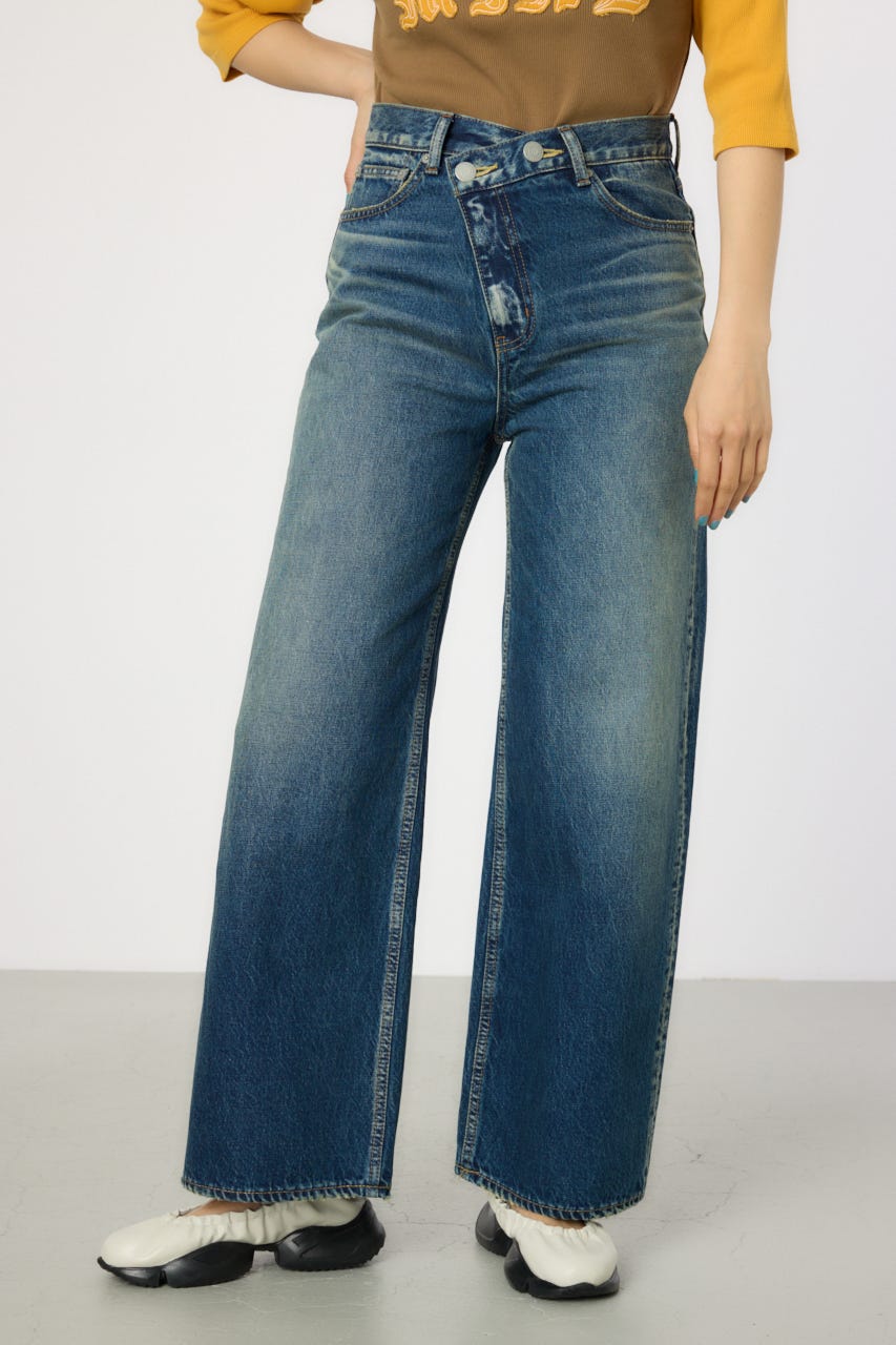 waist designフレアデニムパンツ BLU M