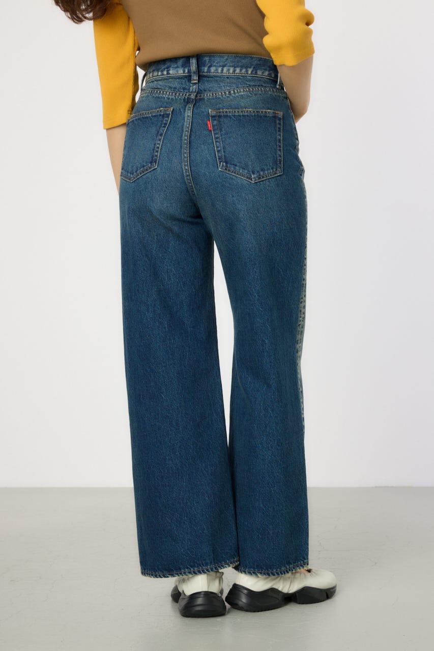 waist designフレアデニムパンツ BLU M