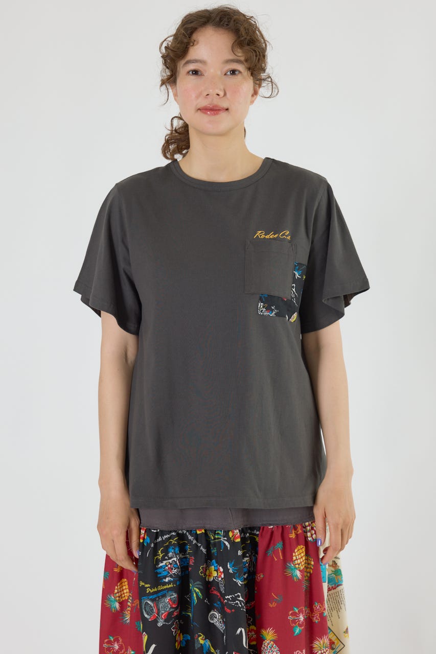 1999円 ロデオクラウンズ　 アロハ 　Tシャツ　シャツ　フリーサイズ RODEO CROWNS WIDE BOWL | バックリボンアロハTシャツ (Tシャツ
