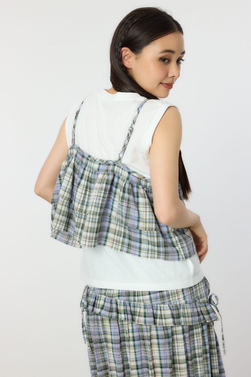 最終値下げ、お洒落D&G(^o^)マルチカラー レース Vネック キャミソール zyz8314-04.jpg