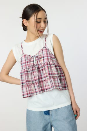 サマーチェックマルチウェイキャミソール