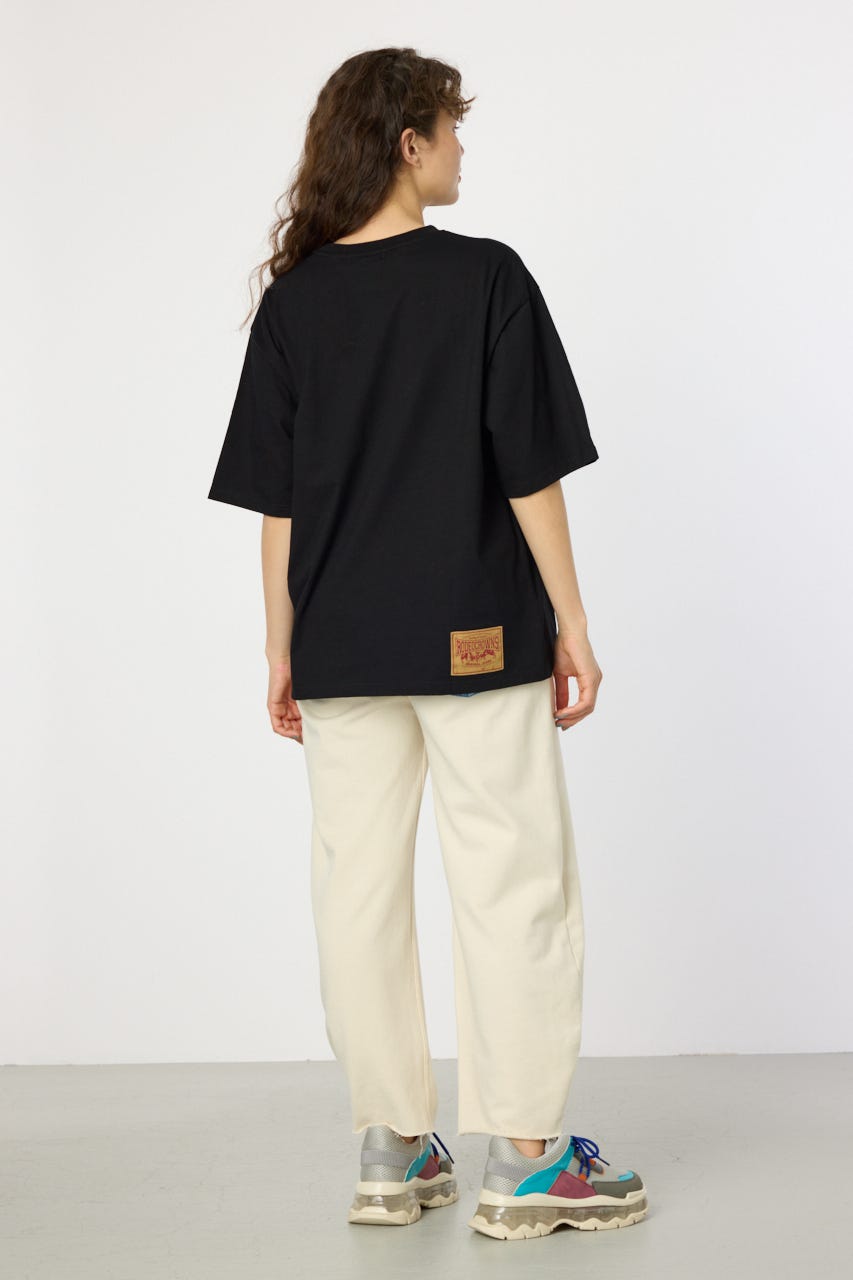 デニムウエスト スウェットワイドパンツ IVOY M