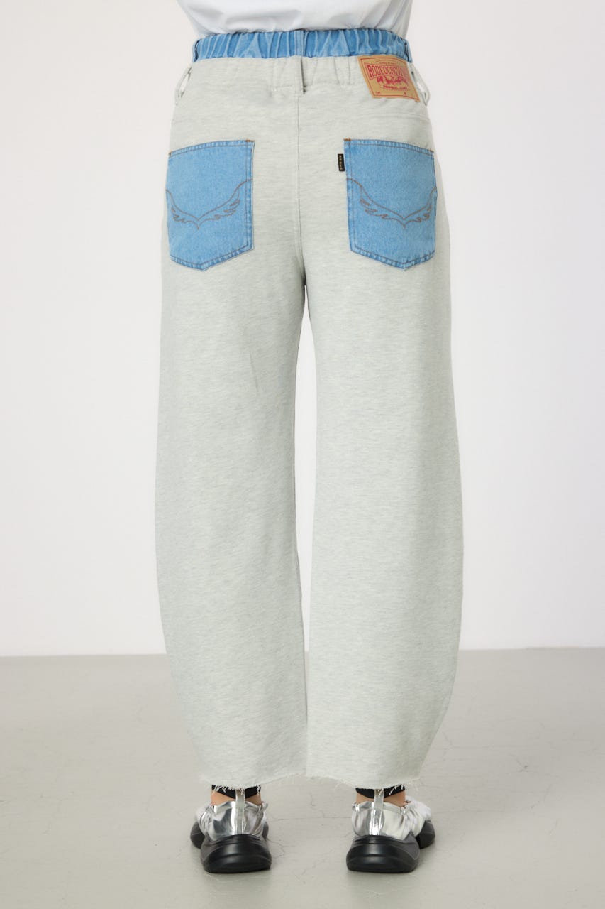 デニムウエスト スウェットワイドパンツ L/T.GRY S