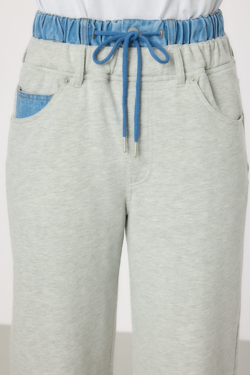 デニムウエスト スウェットワイドパンツ L/T.GRY S